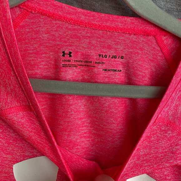 Under Armour pink dri fit short sleeve shirt womens size YM & YLG - Picture 8 of 11